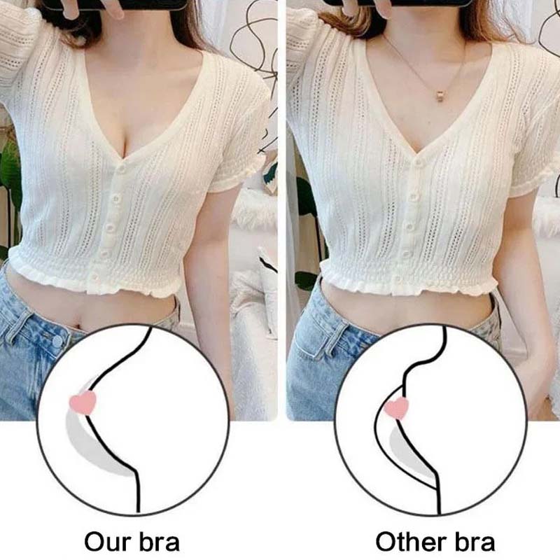Sutiã push-up anti-flacidez sem fio com elevação