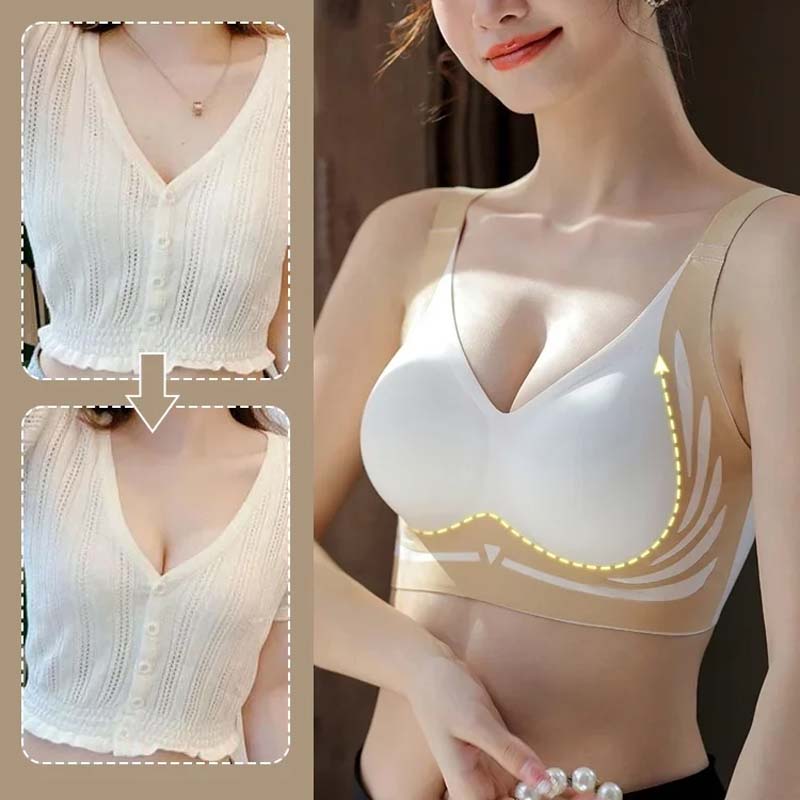 Sutiã push-up anti-flacidez sem fio com elevação