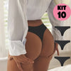 Kit 10 calcinhas lingerie sem costura, calcinha fio dental confortável, calcinha invisível tanga feminina
