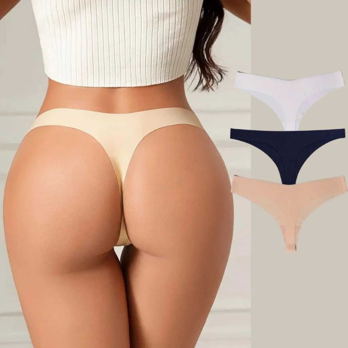 Kit 10 calcinhas lingerie sem costura, calcinha fio dental confortável, calcinha invisível tanga feminina