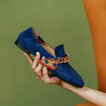 Dijon Mocassim Feminino  de Couro Suede com Lacinho