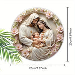 2D Flat Warm Winter Christmas Wooden Sign Christmas Wreath Sign for Front Door Wall Hanging Decor