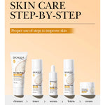5 pçs Bioaqua arroz  branqueamento conjunto iluminar hidratante hidratar calmante limpador facial + toner + essência + loção + creme cuidados com a pele