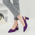 Slingback Salto Bloco Malha Tricô Confortável - Samara