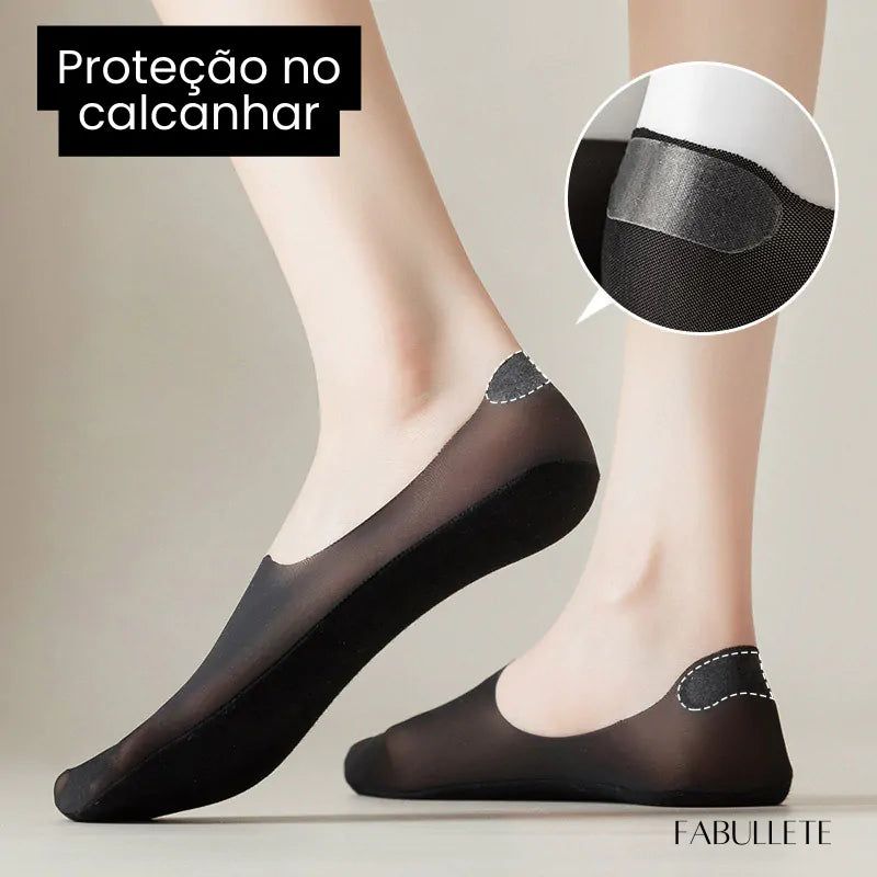Meias Invisíveis com Silicone Fabullete – Kit 5 Pares