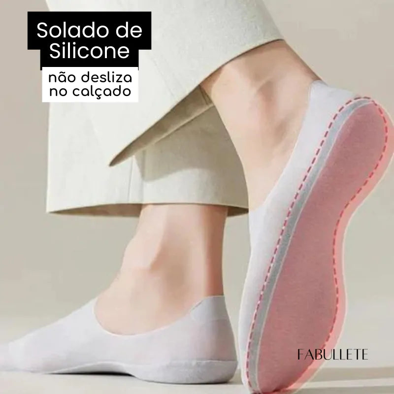 Meias Invisíveis com Silicone Fabullete – Kit 5 Pares