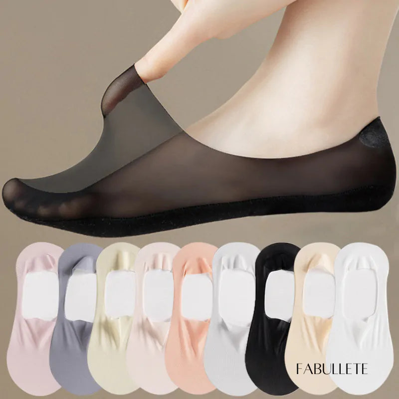 Meias Invisíveis com Silicone Fabullete – Kit 5 Pares