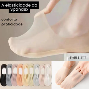 Meias Invisíveis com Silicone Fabullete – Kit 5 Pares