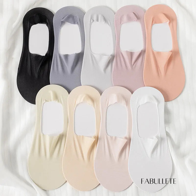 Meias Invisíveis com Silicone Fabullete – Kit 5 Pares