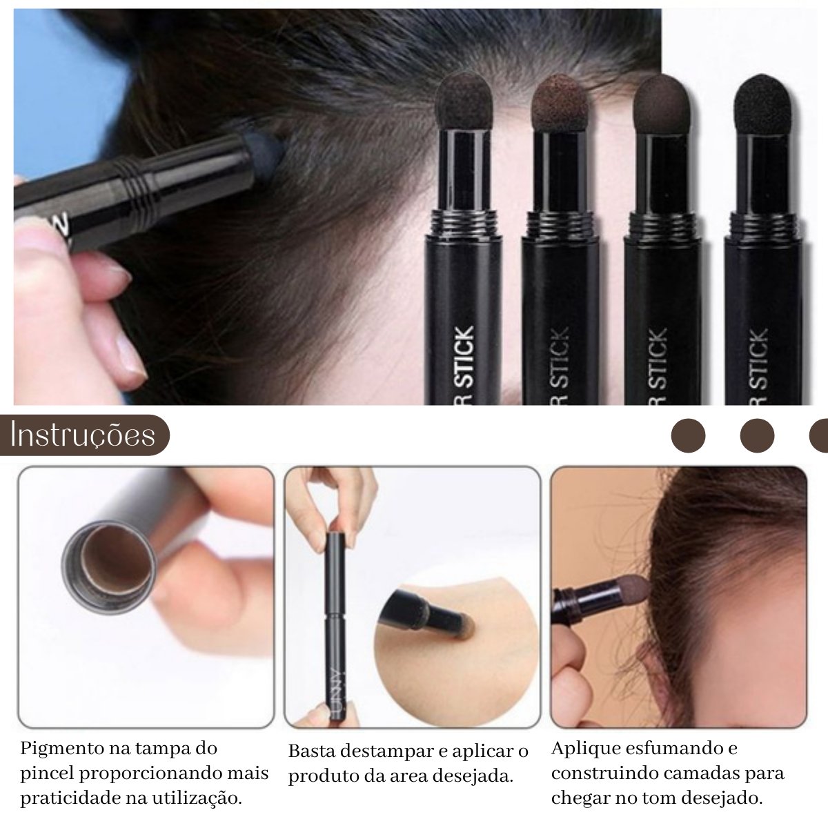 Caneta Corretiva Para Pelos e Cabelo - Caneta Mágica