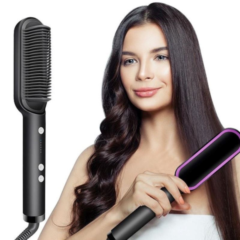 Escova Alisadora e Modeladora de Cabelo - Escova de Cabelo Elétrica - – Saúde no Cotidiano